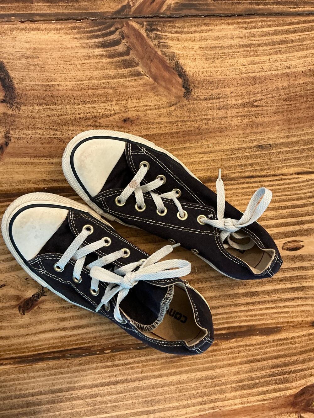Converse Chuck Taylor All Star Black Double Tongue Low Top Sneakers Women's 6